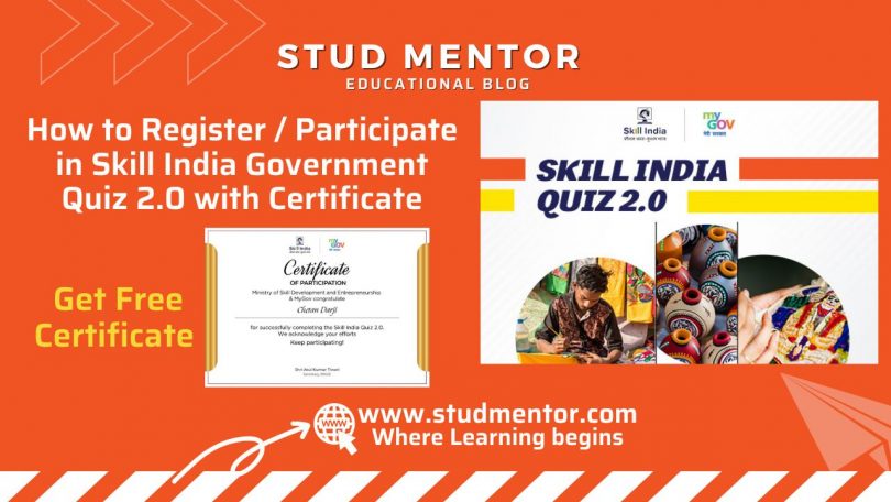 How to Register Participate in Skill India Government Quiz 2.0 with Certificate