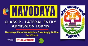 Navodaya Class 9 Admission Form Apply Online for 2023-24