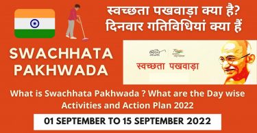 What is Swachhata Pakhwada What are the Day wise Activities and Action Plan 2022