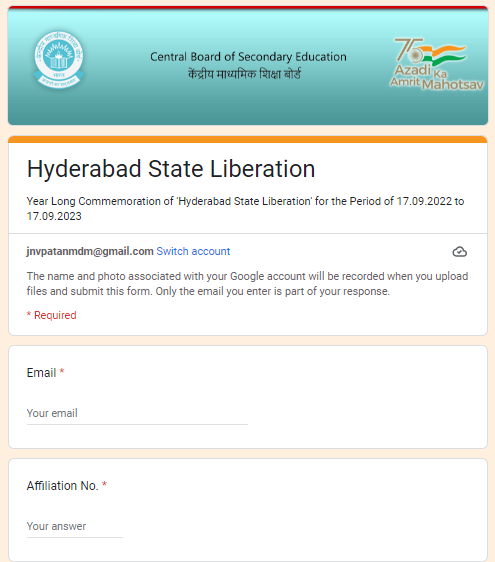 cbse circular upload report of hyderabad State Liberation 2022