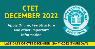 CBSE Circular - Apply Online CTET December 2022 Official Advertisement