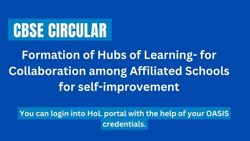 CBSE Circular - Formation of Hubs of Learning- for Collaboration among Affiliated Schools for self-improvement