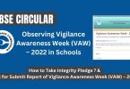 CBSE Circular - Observing Vigilance Awareness Week (VAW) – 2022 in Schools