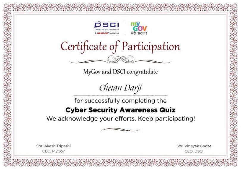 How to Participate / Register in Cyber Security Awareness Quiz 2022