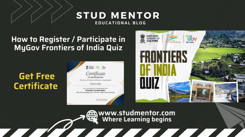 How to Register Participate in MyGov Frontiers of India Quiz