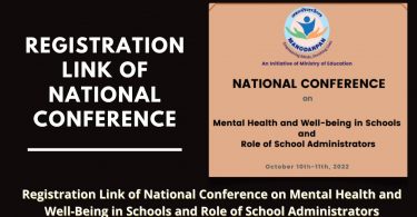 Registration Link of National Conference on Mental Health and Well-Being in Schools and Role of School Administrators