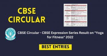 CBSE Circular - CBSE Expression Series Result on Yoga for Fitness 2022
