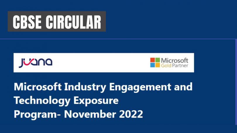 CBSE Circular - Industry Engagement & Technology Exposure Program for CBSE students 2022