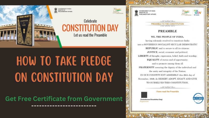 How to take Pledge Preamble in on Constitution Day with Certificate 2022