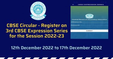CBSE Circular - 3rd CBSE Expression Series for the Session 2022-23
