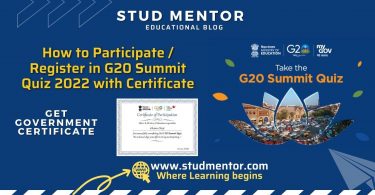 How to Participate Register in G20 Summit Quiz 2022 with Certificate