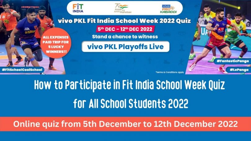 How to Participate in Fit India School Week Quiz for All School Students 2022