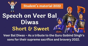 Speech on Veer Bal Diwas – As a tribute to the Guru Gobind Singh's Sons 2022