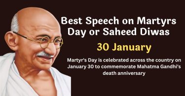 Best Speech on Martyrs Day or Saheed Diwas in English - 30 January