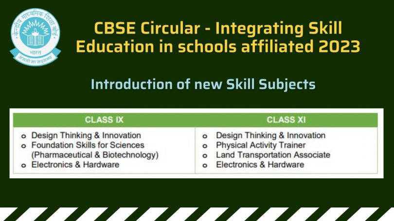 CBSE Circular - Integrating Skill Education in schools affiliated 2023