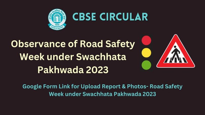 CBSE Circular - Observance of Road Safety Week under Swachhata Pakhwada 2023