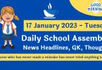 Daily School Assembly News Headlines for 17 January 2023