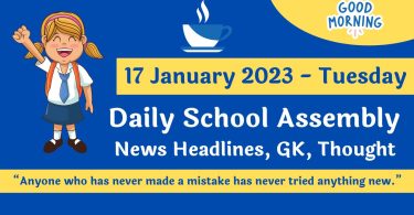 Daily School Assembly News Headlines for 17 January 2023