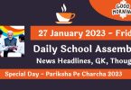 Daily School Assembly News Headlines for 27 January 2023-24