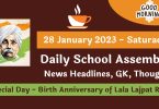 Daily School Assembly News Headlines for 28 January 2023