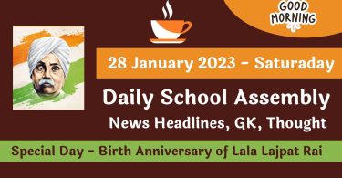 Daily School Assembly News Headlines for 28 January 2023