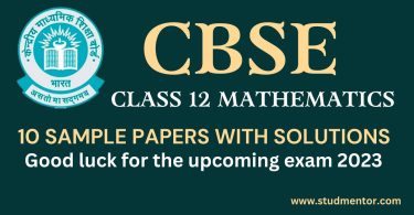 Download CBSE Sample Paper in PDF with Solution for Class 12 - Mathematics 2023