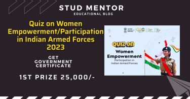 Quiz on Women EmpowermentParticipation in Indian Armed Forces 2023