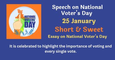 Speech Essay On National Voter's Day - 25 January
