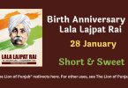 Speech on Birth Anniversary of Lala Lajpat Rai - 28 January
