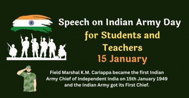 Speech on Indian Army Day for Students and Teachers- 15 January