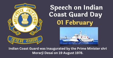 Speech on Indian Coast Guard Day - 01 February