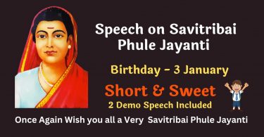 Speech on Savitribai Phule Jayanti Birthday - 3 January