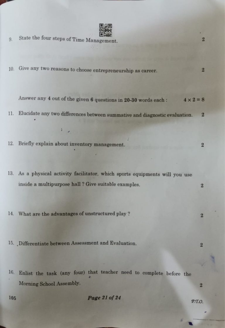 CBSE Class 10 Physical Activity Trainer Paper Solution Answer Key 2023 in pdf