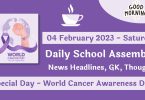 Daily School Assembly News Headlines for 04 February 2023
