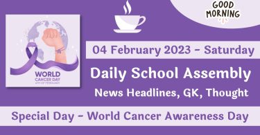 Daily School Assembly News Headlines for 04 February 2023