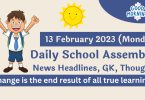 Daily School Assembly News Headlines for 13 February 2023