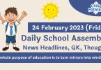 Daily School Assembly News Headlines for 24 February 2023