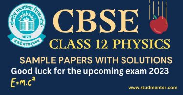 Download in PDF CBSE Class 12 Physics Sample Papers for 2022-23