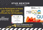 How to Participate in Know your G20 Quiz with Certificate for All Students