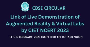 Link of Live Demonstration of Augmented Reality & Virtual Labs by CIET NCERT 2023