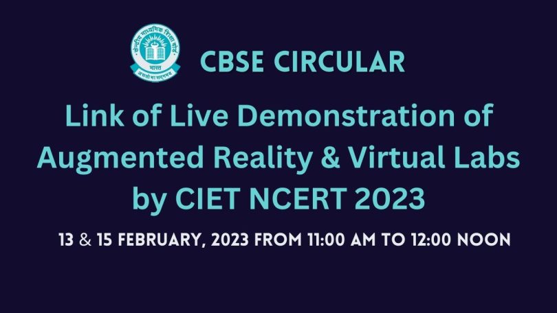 Link of Live Demonstration of Augmented Reality & Virtual Labs by CIET NCERT 2023