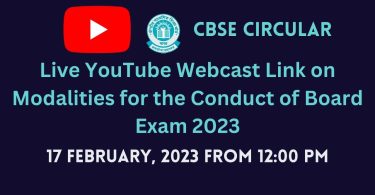 Live YouTube Webcast Link on Modalities for the Conduct of Board Exam 2023