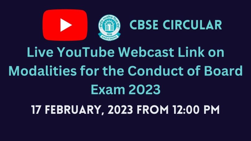 Live YouTube Webcast Link on Modalities for the Conduct of Board Exam 2023