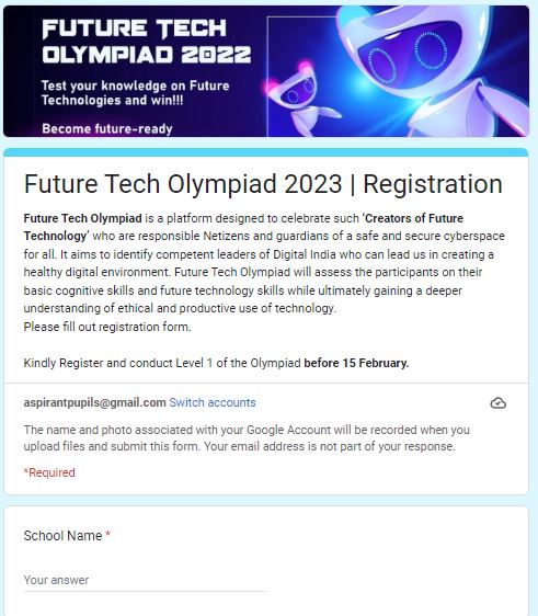 Registration Link of CBSE Future Tech Olympiad