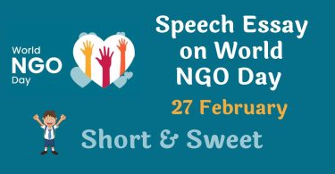Speech Essay on World NGO Day - 27 February