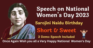 Speech on National Women's Day Birth Day of Sarojini Naidu 2023