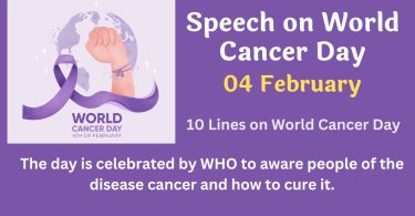 Speech on World Cancer Day - 10 Lines on World Cancer Day - 4 February