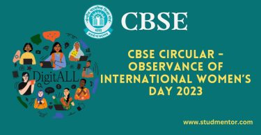 CBSE Circular - Observance of International Women’s Day 2023