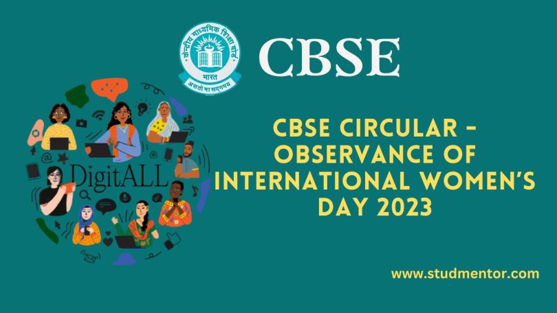 CBSE Circular - Observance of International Women’s Day 2023