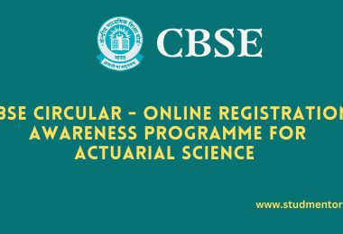 CBSE Circular - Online Registration Awareness Programme for Actuarial Science